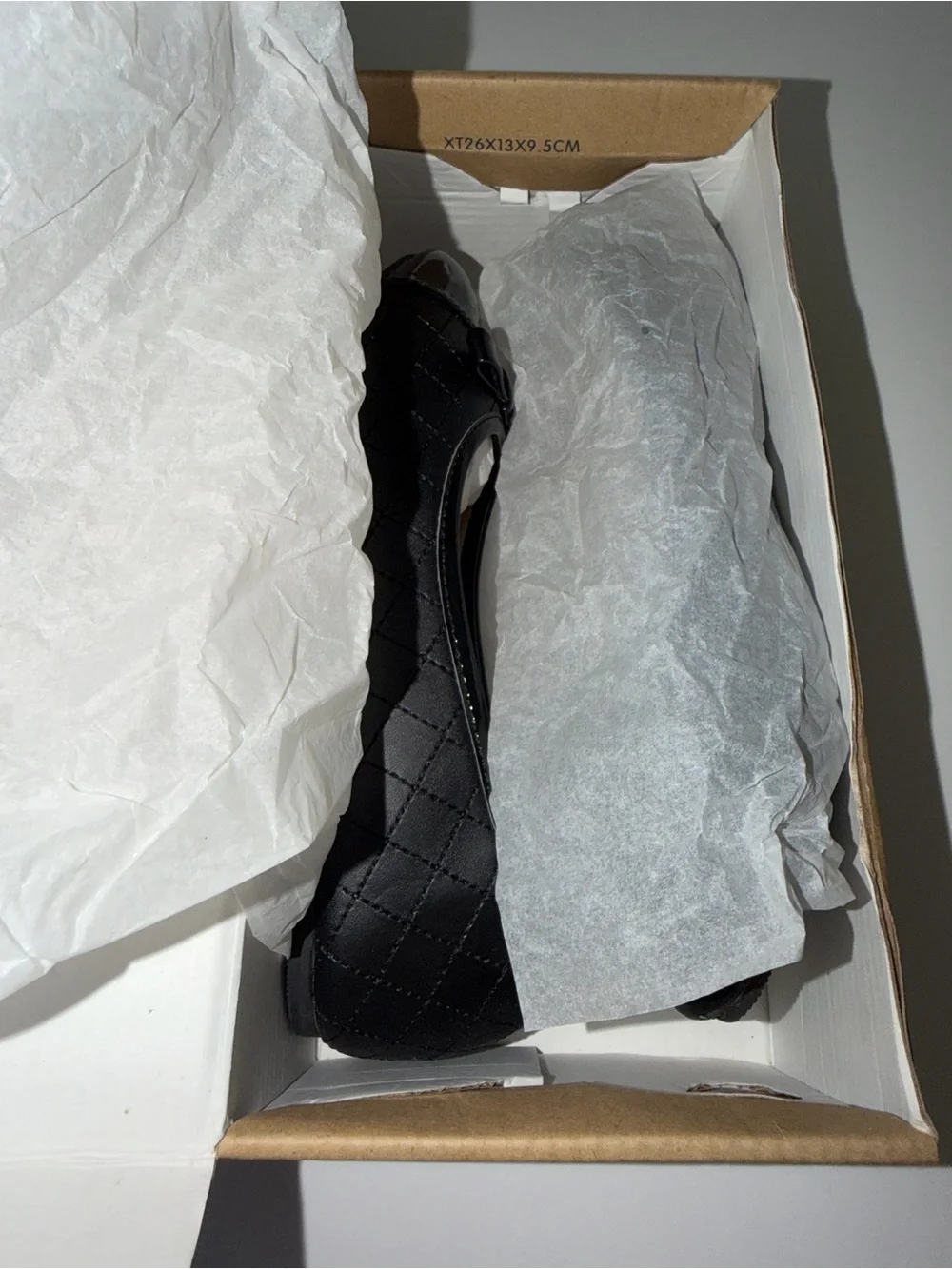 NWT L’Amour Girls Size 2 Black Quilted Cap Toe Mary Jane Flats | Bow